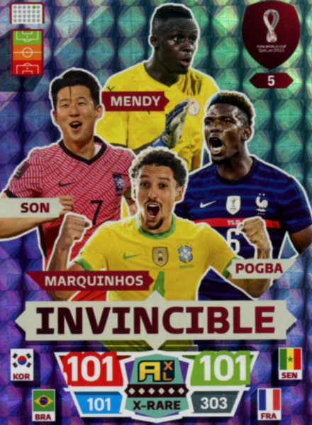 005 - Mendy / Pogba / Marquinhos / Son - Senegal / France / Brazil / Korea Republic - X-RARE / Invincible